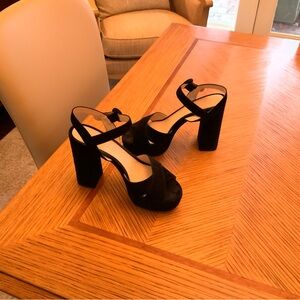 Gucci Black Suede Platform Heels